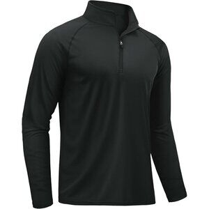 🆕Men's Black Polyester Rash Guard Swim Shirt Long Sleeve UPF 50 Sun Protection